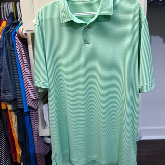 Green Striped Polo Shirt Peter Millar - Picture 1 of 3